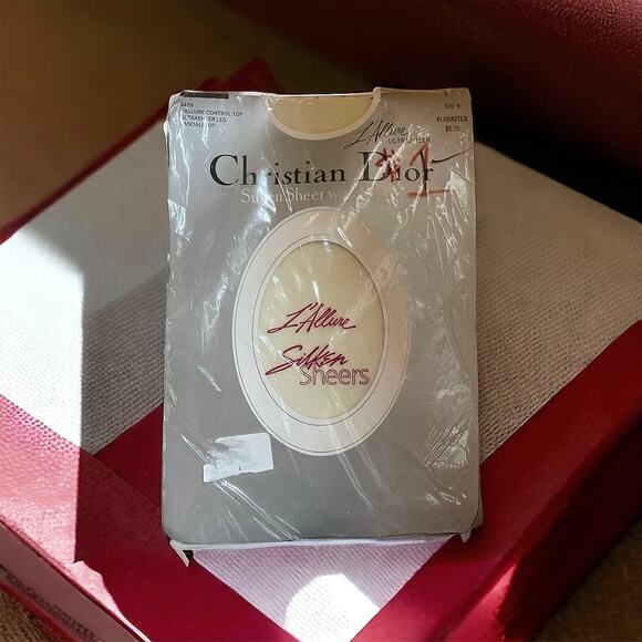christian dior Accessories - Christian Dior L'Allure Silken Sheer Control Top Tights Alabaster Size 2